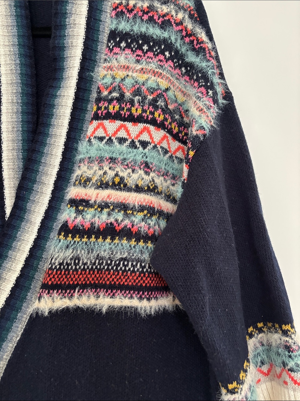 Anthropologie Sleeping On Snow Mixed-Stitch Cardigan - Picture 8 of 11
